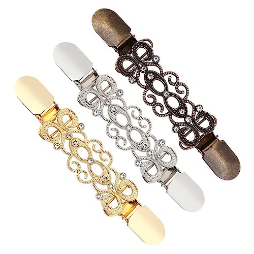 SOIMISS 3 Stück Vintage Strickjacken Clips Dekorative Klammern für Damen Cardigan Spangen Antiksilber Antikbronce Kleidung von SOIMISS