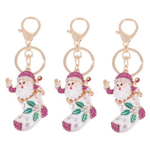 SOIMISS 3stücke Weihnachtsmann Schlüsselanhänger Mit Glitzer Kreatives Hängendes Ornament Für Schlüsseldekoration Als Für Weihnachten Und Besondere Anlässe von SOIMISS