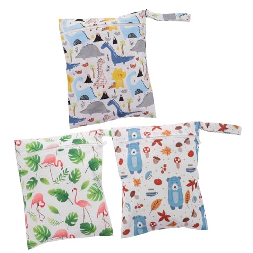 SOIMISS 3 Stück wasserdichte Wet Bags mit Reißverschluss Kompakte Stoffwindeln Nasstaschen für Schwimmsachen Windeltasche mit Praktischem Schnappgriff für Ausflüge Strand und Kindergarten von SOIMISS