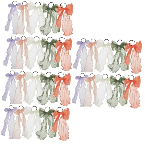 SOIMISS 30stücke Lange Haargummis Mit Schleifen Elastische Haargummis Für Mädchen Bunte Haarbinder Champagner Und Geeignet Für Frauen von SOIMISS