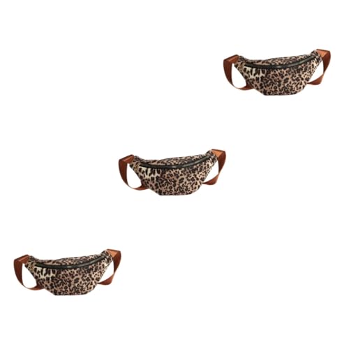 SOIMISS 3stücke Leopard Muster Bauchtasche Für Damen Stylische Umhängetasche Mit Kette Praktischer Hüftbeutel Für Reisen Freizeit Und Alltag Für Handy Geldbörse Und Persönliche von SOIMISS
