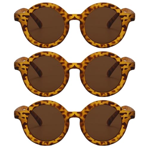 SOIMISS 3St Sonnenbrillen mit runden Gläsern für Kinder Vintage-Sonnenbrille für Kinder Vintage-Brille schnapsgläser sonnenbrille leopard korn Outdoor-Sonnenbrille draussen Kinderspiegel von SOIMISS