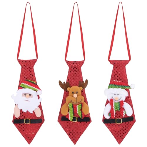 SOIMISS 3Pcs Weihnachtskrawatten Weihnachtsfeiergeschenk Weihnachtskrawatte Seidenkrawatte Personalisierte Geschenkkrawatten für Weihnachtsfeiertagsfeierbevorzugungen von SOIMISS