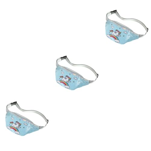 SOIMISS 3stücke Glitzer Bauchtasche Damen Verstellbare Umhängetasche Für Festivals Sport Und Reisen Stylische Brusttasche Für Handy Geldbörse Schlüssel Himmelblau von SOIMISS