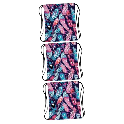 SOIMISS 3stücke Bunter Kordelzugbeutel Aus Strapazierfähigem Vielseitige Schultertasche Für Damen Und Herren Für Schule Einkäufe Und -projekte Für Jugendliche von SOIMISS