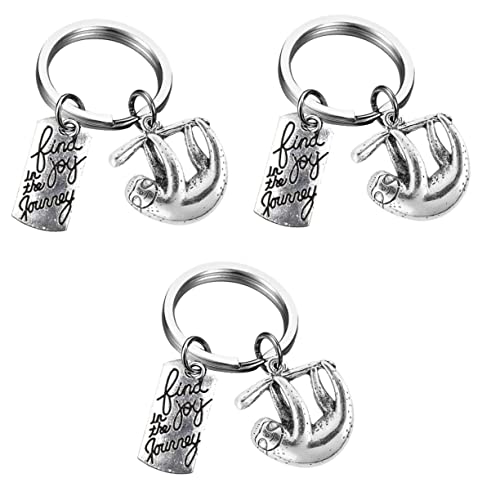SOIMISS 3St Faultier Schlüsselanhänger Reisegeschenke für Männer handyhalter für Auto süßer Halter Animal-Design bastelzeug zarter Telefonständer Schlüsselanhänger Metall Silver von SOIMISS