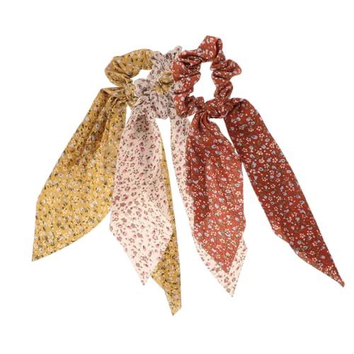 SOIMISS 3stücke Teiliges Haargummis Mit Ribbons Für Damen Elastische Haarbänder Ziegelrot Ingwer Und Trendige Haarschmuck Für Pferdeschwanz Und Kreative Frisuren von SOIMISS
