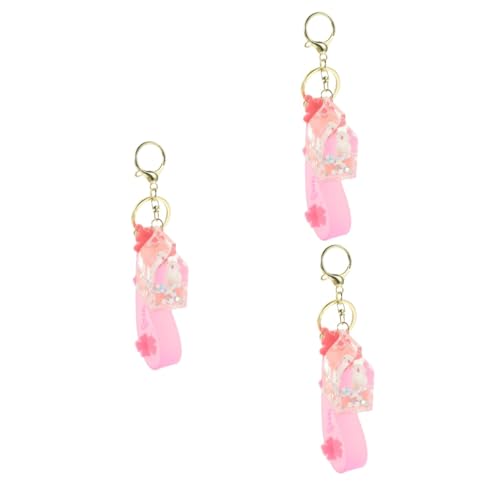 SOIMISS Liquid Schlüsselanhänger 3st Hase Schlüsselanhänger Schlüsselbund Flüssigkeit Cartoon-häschen-anhänger Cute Decor Süße Schlüsselanhänger Kleines Kaninchendekor Backapck-häschen- Zinklegierung von SOIMISS