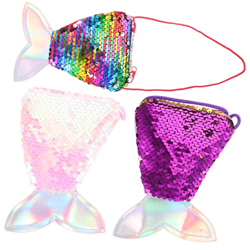 SOIMISS 3stücke Meerjungfrauenschwanz-geldbörse Meerjungfrauenschwanz-Tasche Pailletten-Design Tasche Für Mädchen Meerjungfrau Party Favors Klein Aufbewahrungstasche Für Münzen Schlüssel k von SOIMISS