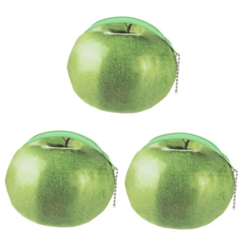 SOIMISS 3stücke Cartoon Fuzzy Apfel Mini Geldbörse Mit Schlüsselanhänger Weiches Fruit Purse Für Damen Für Kleingeld Lippenstift Und Id Karten Für Mädchen Und Frauen von SOIMISS