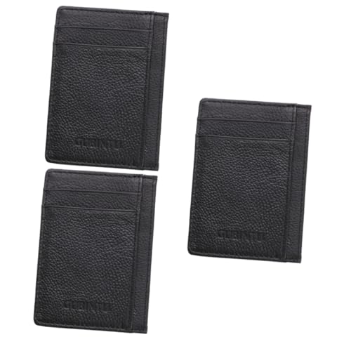 SOIMISS 3stücke Kartenetui Aus Leder Für Damen Und Herren Multifunktionales Kartenhalter Wallet Mit Münzfach Kompaktes Design Für Karten Münzen Und Bargeld Schwarz Tragbar Und von SOIMISS