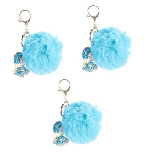 SOIMISS 3St Plüsch-Schlüsselanhänger The Animal Animals Baggage Tag Auto abledern ballrinas Herren Geldbörse Tragetasche für Damen Taschenanhänger Strass Kleiner Mausschlüsselhalter Blue von SOIMISS