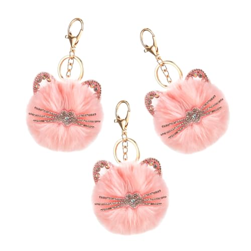 SOIMISS 3St Schlüsselanhänger Auto-Charm-Anhänger -Plüsch Autodekoration bescherung Weihnachten weinachts Taschendekore Schultaschendekoration Umweltschutz-PVC-Bohrer Rosa von SOIMISS