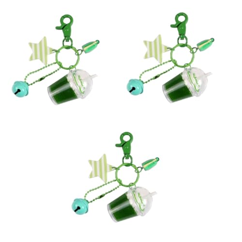 SOIMISS 3St Taschenaufhänger Bubble Tea-Ornament Geldbörse Schlüsselanhänger Auto-Anhänger- Bubble Tea schlüsselanhänger personalisierte deko Taschenanhänger Schlüsselringe Green von SOIMISS