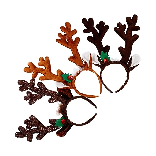SOIMISS 3stücke Weihnachtsgeweih Haarreif Braune Und -designs Für Festliche Partys Cosplay Und Weihnachtsdekoration Perfektes Accessoire Für Und Familie von SOIMISS