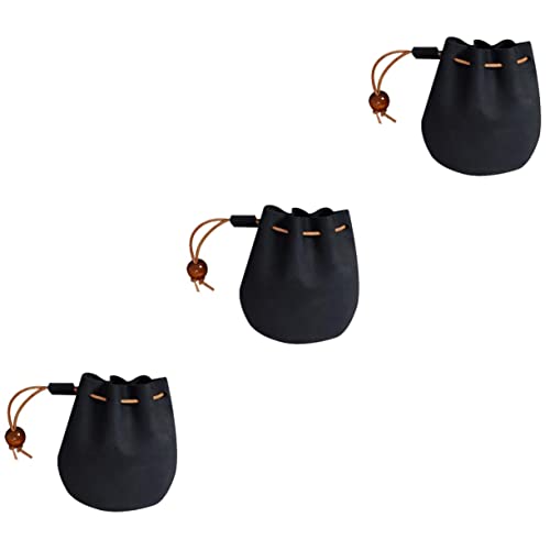 SOIMISS 3St wechselt die Tasche Würfeltasche Münze Schild-Geldbörse Geldbörse für Männer Gürtelgeldbeutel Halter Kupplung Münzbeutel aus Leder kleine Schlüsseltasche kleine Geldbörse Black von SOIMISS