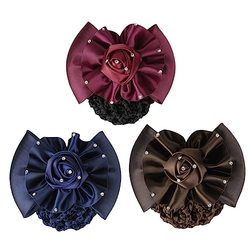 SOIMISS 3Stück Teiliges Haaraccessoire Haarnetz mit Clip für Dutt Damen Haarschmuck Kaffee für Formelle Anlässe und Berufliche Looks von SOIMISS