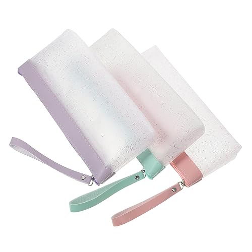 SOIMISS 3Stücke Große Stifttasche Transparenter Kratzfester Bleistift Organizer und Praktische Aufbewahrung für Schreibwaren Kosmetik und Mehr von SOIMISS