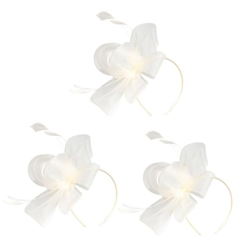 SOIMISS 3 Sets Tea Party Hut Stirnbänder Tea Party Haarschmuck Farbe Weiße Haarspangen Grüner Tea Party Hut Vintage Haarband Für Frauen Weißes Stirnband Krawatten Damenhüte Rote von SOIMISS