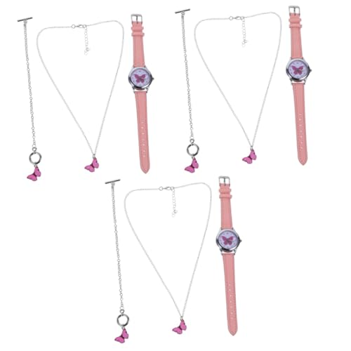 SOIMISS 3sätze Kinderuhr Set Mit Armbanduhr Armband Und Halskette Elegantes Für Mädchen Geeignet Für Schule Und Freizeit Atemberaubendes Cartoon- Atmungsaktives Armband von SOIMISS