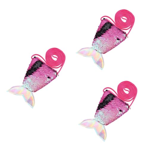 SOIMISS 3stücke Mermaid Pailletten Geldbörse Für Mädchen Tragbare Purse Rosarot Für Partys Einkäufe Und Täglichen Gebrauch Platzsparend Für Münzen Süßigkeiten Und Kleine von SOIMISS