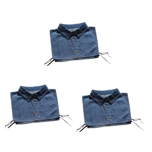 SOIMISS 3stücke Abnehmbare Baumwoll-denim-hemdkrawatte Für Männer Und Frauen Falscher Kragen Geeignet Für Partys Hochzeiten Und Alltag Vielseitiges Kleidungsaccessoire Für Jeden von SOIMISS