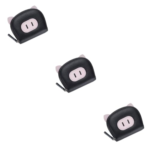 SOIMISS 3st Geldbörse Kleine Aufbewahrungstasche Für Karten Modisches Kartenetui Aufbewahrungsbeutel Wechseln Mini-Geldbeutel Tragbarer Kartenorganisator Kredit Brieftasche Halter Pu Black von SOIMISS