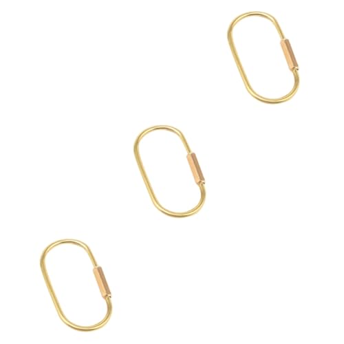 SOIMISS 3stücke Einfacher Kreativer Schlüsselanhänger Aus Messing Mit Goldener Oberfläche Stilvoller Clip Für Taschen Dekoratives Zubehör Geeignet Für Und Besondere Anlässe von SOIMISS