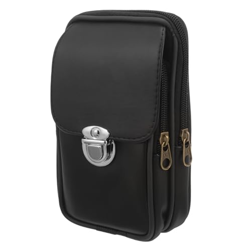 SOIMISS 3stücke wasserdichte Bauchtasche Für Männer Vertikale Pu-Leder Gürteltasche Mit Doppeltem Reißverschluss Multifunktional Für Handy Und Zubehör Für Outdoor-aktivitäten Und von SOIMISS