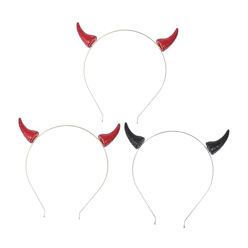 SOIMISS 3stücke Teiliges Halloween Teufelshörner Haarreif Für Kostümpartys Cosplay Und Geburtstagsfeiern Lustiges Accessoire Für Damen Und Herren von SOIMISS