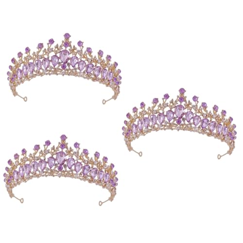 SOIMISS 3stücke Hochzeit Tiara Damen Krone Mit Glitzersteinen Elegante Kristallkrone Für Hochzeiten Partys Und Besondere Anlässe Einfach Zu Tragen Für Frauen Und Mädchen Vintage Stil von SOIMISS