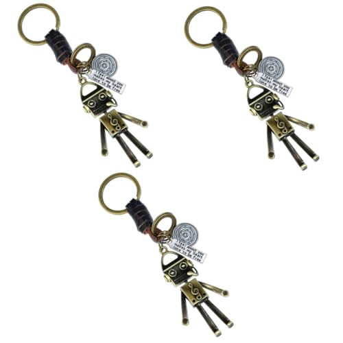 SOIMISS 3stücke Robot Schlüsselanhänger Aus Retro Rindsleder Kreatives Design Praktisches Accessoire Für Autoschlüssel Für Sci-fi-Fans Und Hochwertige Verarbeitung Für Alltag Und von SOIMISS