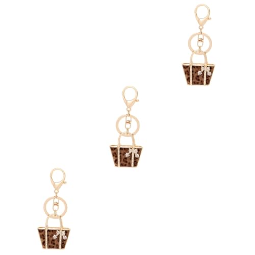 SOIMISS 3st Schlüsselanhänger Mit Leopardenmuster Mini-Sachen Für Den Geldbeutel Schlüsselring-geldbörsen-anhänger Mini-schlüsselanhänger Schlüsselanhänger in Taschenform Strasssteine von SOIMISS