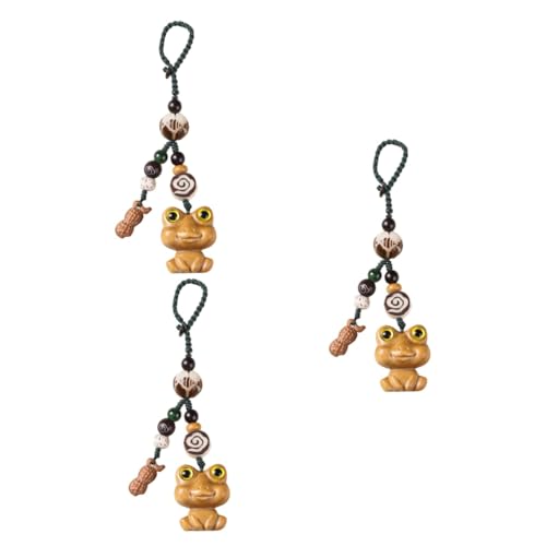 SOIMISS 3stücke Holz Tier Schlüsselanhänger Charm Für Frauen Niedliche Cartoon Frosch Dekoration Für Handtaschen Und Rucksäcke Leicht Einzigartig Aus Sandelholz von SOIMISS