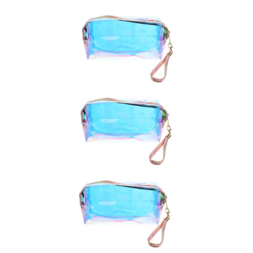 SOIMISS 3stücke Zipper Pouch Tragbare Kosmetiktasche Holografische Makeup-Organizer Für Frauen Und Mädchen Für Reisen Toilettenartikel Und Tägliche Aufbewahrung Aus Strapazierfähigem von SOIMISS
