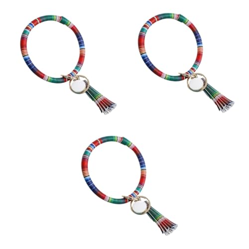 SOIMISS 3stücke Bunte Schlüsselanhänger Mit Quaste Modische Schmuckaccessoires Für Frauen Langlebige Lederarmbänder Für Individuelle An Familie Und Freunde Geeignet Für Jeden Anlass von SOIMISS