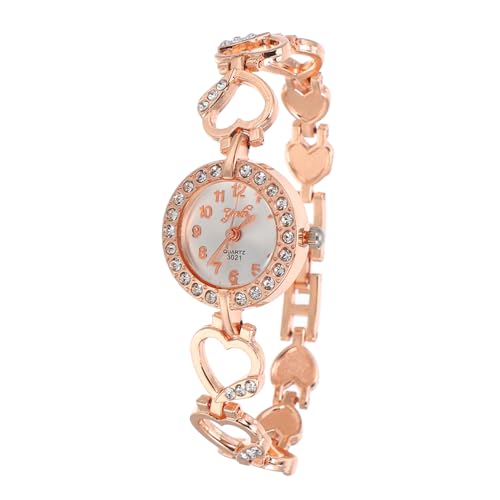 SOIMISS 3stücke Damen Armbanduhr Mit Rhinestone Verzierung Elegante Digitale Quarz Uhr Roségold Präzise Zeitmessung Modisches Accessoire Für Jeden Anlass von SOIMISS
