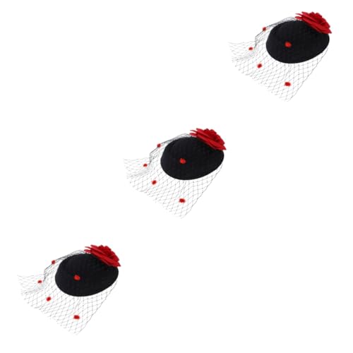 SOIMISS 3stücke Fascinator Mini-hut Mit Künstlicher Und Netz Haarclip Für Damen Für Hochzeiten Partys Und Besondere Anlässe Modischer Punk-stil von SOIMISS