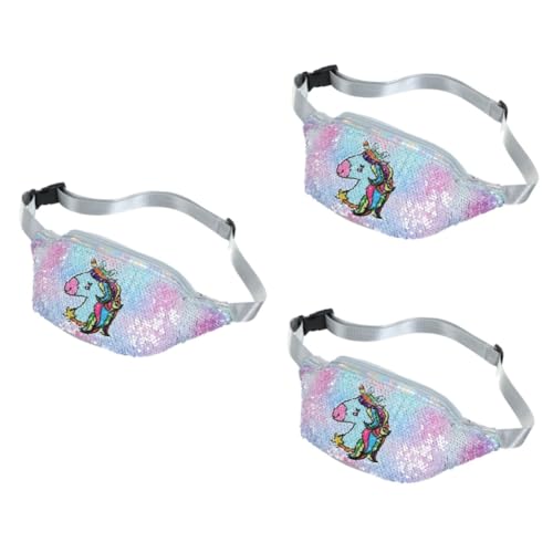 SOIMISS 3stücke Gradual Sequin Crossbody Bag Für Mädchen Einstellbarer Pu Schultertasche Im Cartoon-Design Für Schule Freizeit Und Partys von SOIMISS