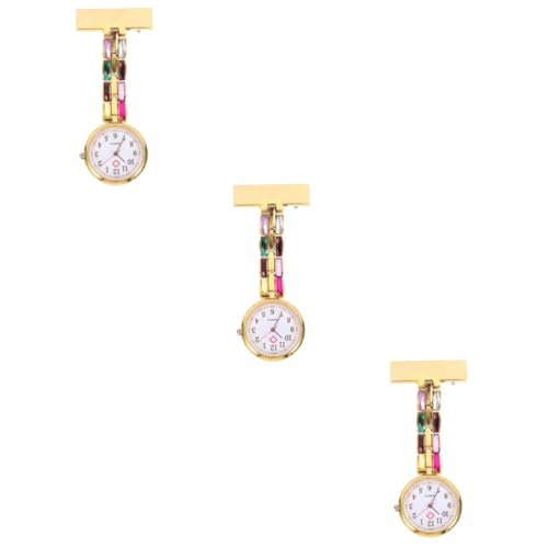 SOIMISS 3stücke Hängende Taschenuhr Für Elegante Fob Uhr Mit Wasserdiamanten Quarzwerk Für Pflegepersonal Und Medizinstudenten Tragbar Und Stabil von SOIMISS