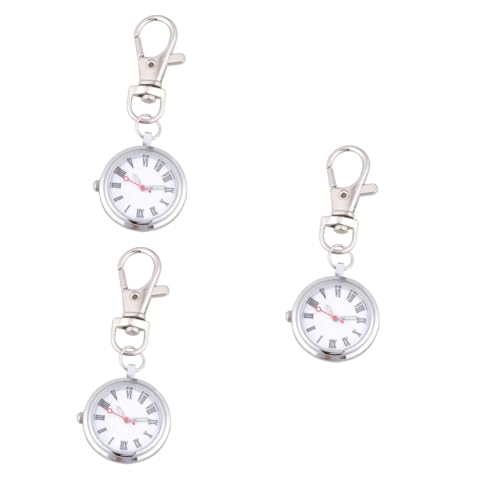 SOIMISS 3stücke Keychain Pocket Watch Mit Großem Ziffernblatt Quarz-Uhr Für Männer Frauen Und Junge Mädchen Luminöse Zeiger Tragbares Design Für Alltag Für von SOIMISS