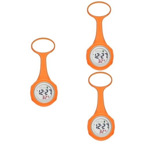 SOIMISS 3stücke LCD Watch Mit Clip Praktischer Elektrischer Taschenuhr Für Pflegekräfte Orange Leicht Ablesbares Display Für Berufe Modisches Accessoire von SOIMISS