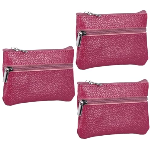 SOIMISS 3stücke Mini Leder Münzbörse Für Damen Handtasche Mit Reißverschluss Kompakte Geldbörse Für Münzen Und Scheine Für Alltag Und Reisen von SOIMISS
