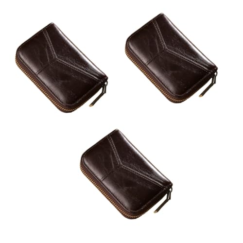 SOIMISS 3stücke Multi-Funktion Pu Kartenetui Mit Reißverschluss Vielseitige Geldbörse Für Karten Münzen Und Scheine Retro Design Kartenfächer Unisex Für Täglichen Gebrauch von SOIMISS