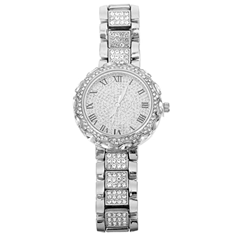 SOIMISS 3stücke Rhinestone Damen-Armbanduhr Elegante Quarzuhren Für Frauen Leicht Und Modisch Für Schule Und Büro Mit Strapazierfähigem Edelstahl Und Funkelnden Steinen von SOIMISS