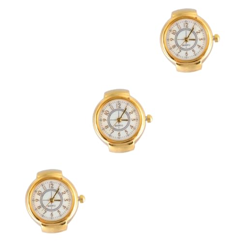 SOIMISS 3stücke Stylische Mini Uhr Für Damen Und Herren Goldene Quarz Uhr Mit Großen Ziffern Als Modisches Accessoire Bequem Abzulesen von SOIMISS