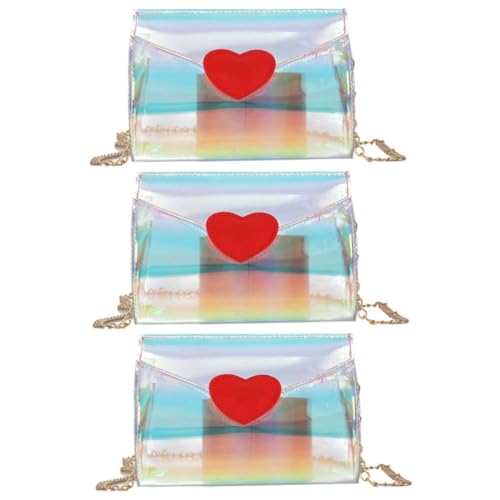 SOIMISS 3stücke Transparentes Herzform Schultertasche Für Damen Modischer Umhängebeutel Für Täglichen Gebrauch Elegantes Design Für Zu Weihnachten Oder Besonderen Anlässen von SOIMISS