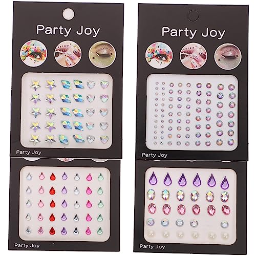 SOIMISS 4 Blätter Gesichts Juwelen Aufkleber Selbstklebende Strasssteine für Makeup Kreative Designs für Halloween Partys und Cosplay Funkelnde Augen und Gesichtsgems SOIMISS 4 Blätter Gesichts Juwelen Aufkleber Selbstklebende Strasssteine für Makeup Kreative Designs für Halloween Partys und Cosplay Funkelnde Augen und Gesichtsgems von SOIMISS