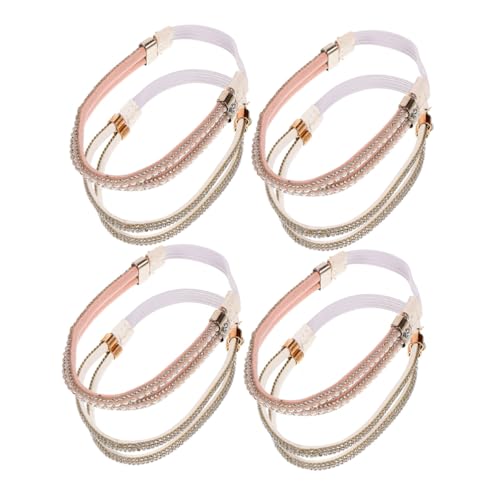 SOIMISS 4 Paare Abnehmbare Elastische Schuhbänder mit Strass und Perlen Rutschfeste Locker Bänder für High Heels Sandalen Slipper Installationfrei Verstellbar Modisch für Damen und Mädchen von SOIMISS