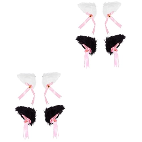 SOIMISS 4paare Katzenohren Haarnadeln Niedliches Cosplay-haaraccessoire Für Frauen Für Halloween Und Themenpartys Mit Hochwertiger Verarbeitung Und Bequemem Tragegefühl Als Dekoration von SOIMISS